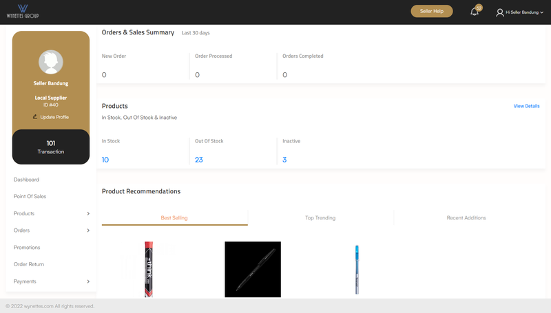 Sales Location Manager's Front-End Web